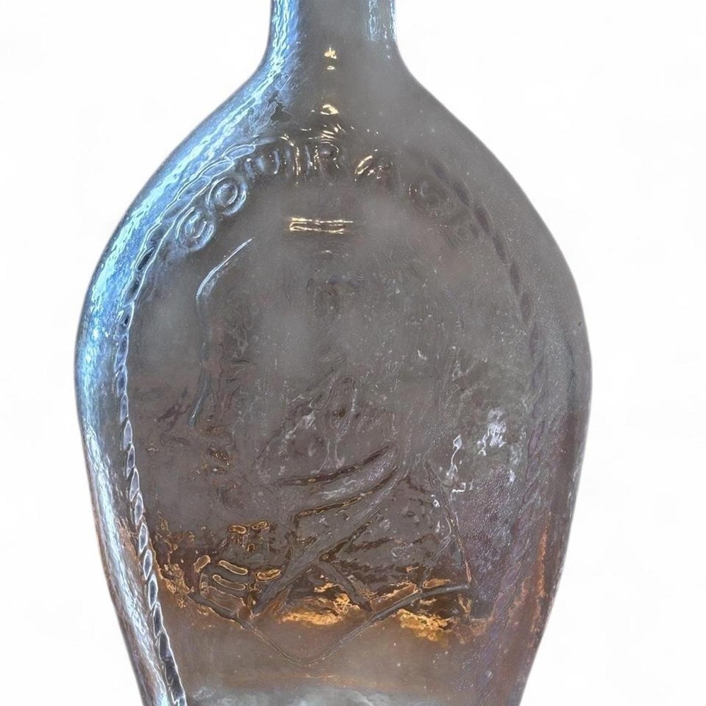 Vintage Courage Sailing Ship Historical Bust Glass Liquor Flask 1934-1964 8in